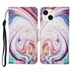 For iPhone 13 Colored Drawing Pattern Horizontal Flip Leather Phone Case(Whirlpool Marble)