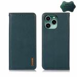 For Honor 60 SE KHAZNEH Nappa Top Layer Cowhide Leather Phone Case(Green)