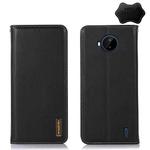 For Nokia C20 Plus KHAZNEH Nappa Top Layer Cowhide Leather Phone Case(Black)