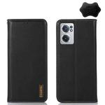 For OnePlus Nord CE 2 5G KHAZNEH Nappa Top Layer Cowhide Leather Phone Case(Black)