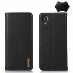 For Kyocera Digno BX2 KHAZNEH Nappa Top Layer Cowhide Leather Phone Case(Black)