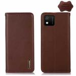 For Wiko Y52 KHAZNEH Nappa Top Layer Cowhide Leather Phone Case(Brown)