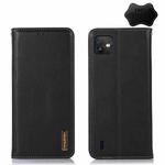 For Wiko Y82 KHAZNEH Nappa Top Layer Cowhide Leather Phone Case(Black)