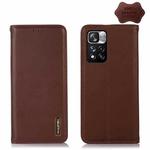 For Xiaomi Redmi Note 11 Pro 4G / 5G Global KHAZNEH Nappa Top Layer Cowhide Leather Phone Case(Brown)