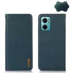For Xiaomi Redmi Note 11E / Redmi 10 5G KHAZNEH Nappa Top Layer Cowhide Leather Phone Case(Green)