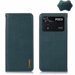 For Xiaomi Poco M4 Pro 4G KHAZNEH Nappa Top Layer Cowhide Leather Phone Case(Green)
