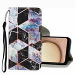 For Samsung Galaxy A02s US Version Coloured Drawing Pattern Leather Phone Case(Black Marble)