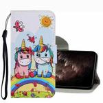 For Samsung Galaxy A13 Coloured Drawing Pattern Leather Phone Case(Couple Unicorn)