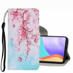 For Samsung Galaxy A33 Coloured Drawing Pattern Leather Phone Case(Cherry Blossoms)