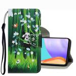 For Samsung Galaxy A33 Coloured Drawing Pattern Leather Phone Case(Panda)