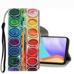 For Samsung Galaxy A53 Coloured Drawing Pattern Leather Phone Case(Eye Shadow)