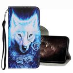 For Samsung Galaxy S22 Ultra 5G Coloured Drawing Pattern Leather Phone Case(Rose Wolf)