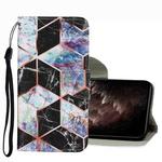 For OPPO A16 Coloured Drawing Pattern Leather Phone Case(Black Marble)