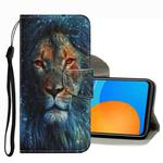 For Huawei P Smart 2021 Coloured Drawing Pattern Leather Phone Case(Lion)