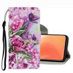 For Xiaomi Mi 10T / 10T Pro Coloured Drawing Pattern Leather Phone Case(Rose Butterfly)