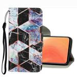 For Xiaomi Mi 10T / 10T Pro Coloured Drawing Pattern Leather Phone Case(Black Marble)