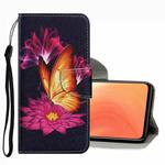 For Xiaomi Mi 10T / 10T Pro Coloured Drawing Pattern Leather Phone Case(Big Gold Butterfly)