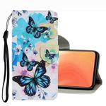 For Xiaomi Mi 10T / 10T Pro Coloured Drawing Pattern Leather Phone Case(Purple Butterfly)