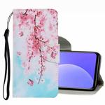 For Xiaomi Mi 10T Lite Coloured Drawing Pattern Leather Phone Case(Cherry Blossoms)