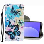 For Xiaomi Mi 10T Lite Coloured Drawing Pattern Leather Phone Case(Purple Butterfly)