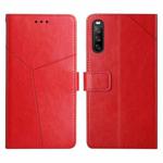 For Sony Xperia 10 Y Stitching Horizontal Flip Leather Phone Case(Red)