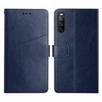 For Sony Xperia 10 Y Stitching Horizontal Flip Leather Phone Case(Blue)