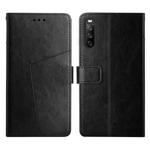 For Sony Xperia 10 Y Stitching Horizontal Flip Leather Phone Case(Black)