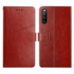 For Sony Xperia 10 Y Stitching Horizontal Flip Leather Phone Case(Brown)