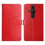 For Sony Xperia Pro-I Y Stitching Horizontal Flip Leather Phone Case(Red)