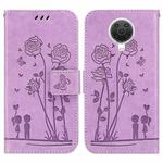 For Nokia G20 / G10 / 6.3 Embossing Rose Couple Leather Phone Case(Purple)