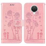 For Nokia G20 / G10 / 6.3 Embossing Rose Couple Leather Phone Case(Pink)