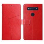 For TCL 10 SE Y Stitching Horizontal Flip Leather Phone Case(Red)