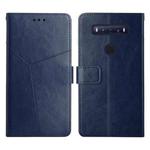 For TCL 10 SE Y Stitching Horizontal Flip Leather Phone Case(Blue)