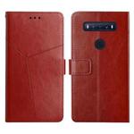 For TCL 10 SE Y Stitching Horizontal Flip Leather Phone Case(Brown)