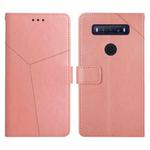 For TCL 10 SE Y Stitching Horizontal Flip Leather Phone Case(Rose Gold)