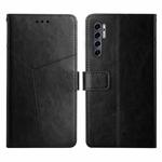 For TCL 20 Pro 5G Y Stitching Horizontal Flip Leather Phone Case(Black)