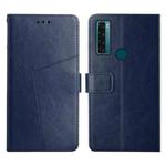 For TCL 20 SE Y Stitching Horizontal Flip Leather Phone Case(Blue)