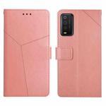 For TCL 205 Y Stitching Horizontal Flip Leather Phone Case(Rose Gold)