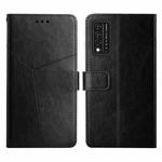 For T-Mobile Revvl V+ 5G Y Stitching Horizontal Flip Leather Phone Case(Black)