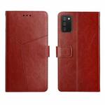 For Samsung Galaxy A03S Y Stitching Horizontal Flip Leather Phone Case(Brown)