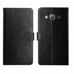 For Samsung Galaxy J2 Prime Y Stitching Horizontal Flip Leather Phone Case(Black)