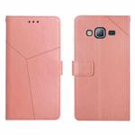 For Samsung Galaxy J2 Prime Y Stitching Horizontal Flip Leather Phone Case(Rose Gold)