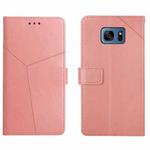 For Samsung Galaxy S7 Y Stitching Horizontal Flip Leather Phone Case(Rose Gold)