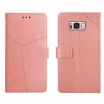 For Samsung Galaxy S8+ Y Stitching Horizontal Flip Leather Phone Case(Rose Gold)