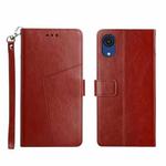 For Samsung Galaxy A03 Core Y Stitching Horizontal Flip Leather Phone Case(Brown)