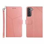 For Samsung Galaxy S22+ Y Stitching Horizontal Flip Leather Phone Case(Rose Gold)