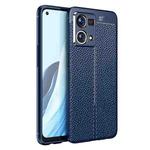 For OPPO Reno7 4G Global Litchi Texture TPU Shockproof Case(Blue)