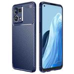 For OPPO Reno7 4G Global Carbon Fiber Texture Shockproof TPU Phone Case(Blue)