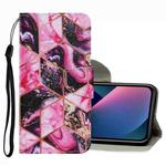 For iPhone 13 mini Coloured Drawing Pattern Leather Phone Case (Purple Marble)