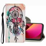 For iPhone 13 Coloured Drawing Pattern Leather Phone Case(Wind Chimes)
